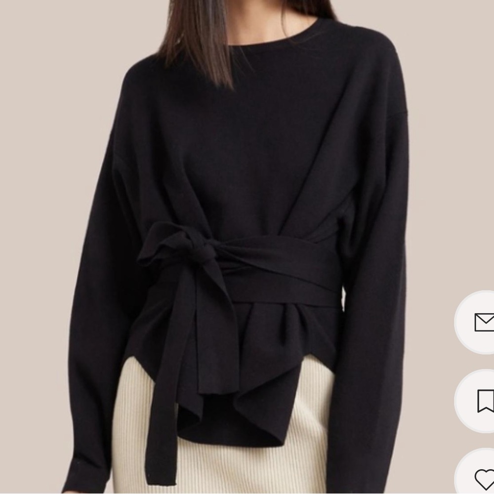 Nada tie front sweater IN BLACK